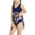 thumbnail image 5 of Family Matching Swimsuit Set High Waisted Mommy and Me Swimsuit Two Piece V Neck Girls Bikini Bathing Suit, 5 of 10