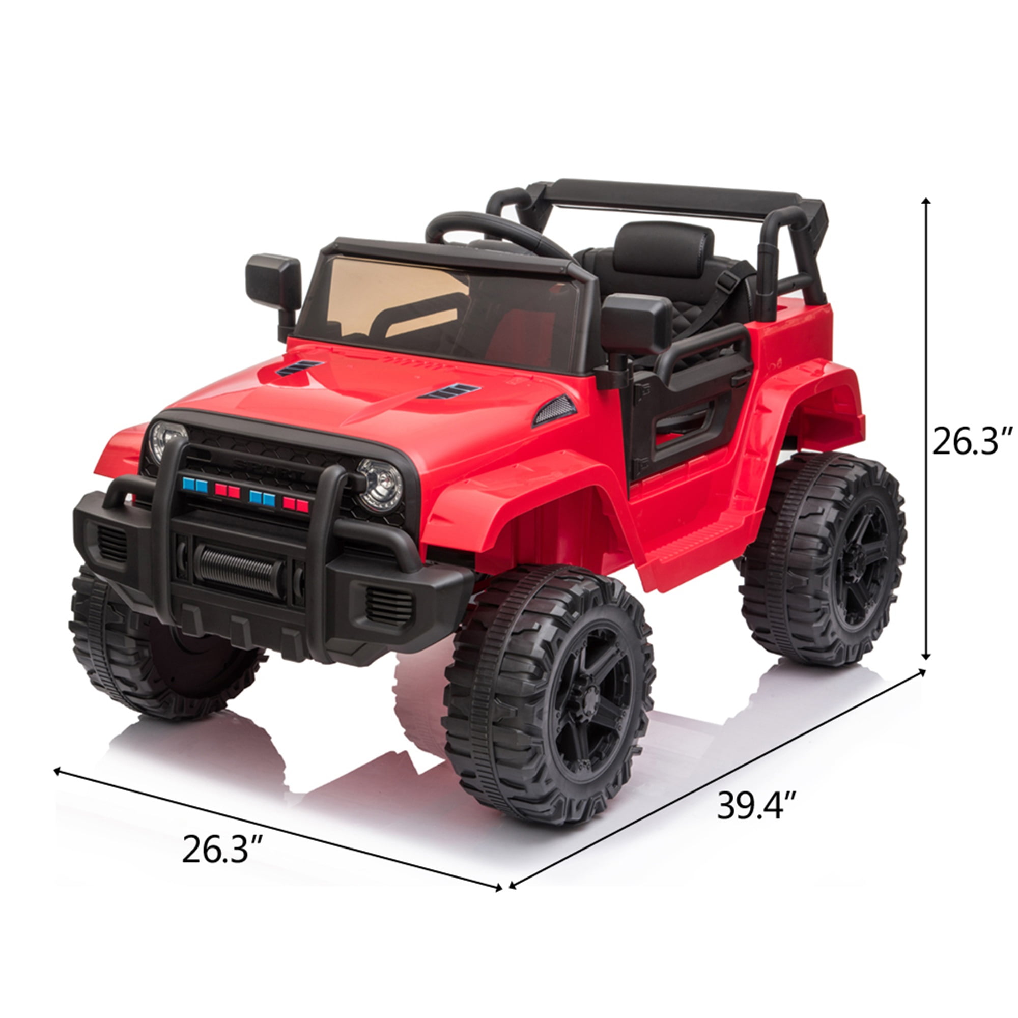 CIPACHO 12V Powered Dual Drive Ride On Car, Electric Kids Car with 2.4G Remote Control, MP3 Player, Radio, USB Port, Red