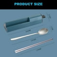 thumbnail image 2 of Chopsticks and Spoon Set with case, Combinations Reusable Long Handle Stainless Steel Good for Gift - blue, 2 of 5