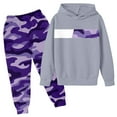 thumbnail image 2 of WOYY Teen Girls Camo Sweatsuit Hooded Sweatshirt Jogger Pants Outfits, Sizes 13-14, 2 of 3