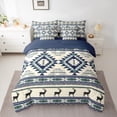 thumbnail image 3 of Feelyou Tribal Boho Aztec Twin Bedding Sets 7-Piece for Women, Rustic Farmhouse Deer Bedding Comforter Set, Western Retro Fashion Reversible Sheet Sets, Super Cozy Room Decor, 3 of 8