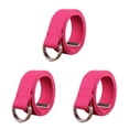 thumbnail image 3 of QualitChoice Canvas Metal Waist Belt Unisex Replacement Easy Matching Trimmable Adjustable Breathable Jeans Belts Waistband Rose Red 3PCS, 3 of 6