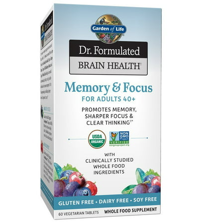 Garden of Life 60 tablet Dr. Formulated Brain Health Organic Memory & Focus for Adults 40