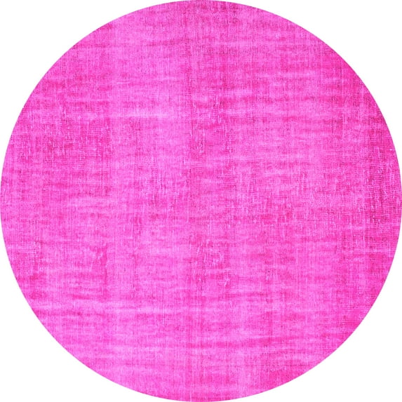 Ahgly Company Indoor Round Abstract Pink Contemporary Area Rugs, 8' Round