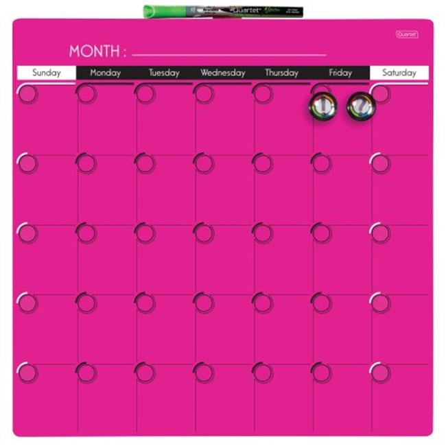 Quartet 35004PK 14 X 14 In. DryErase Calendar Board Black, Pack Of 8