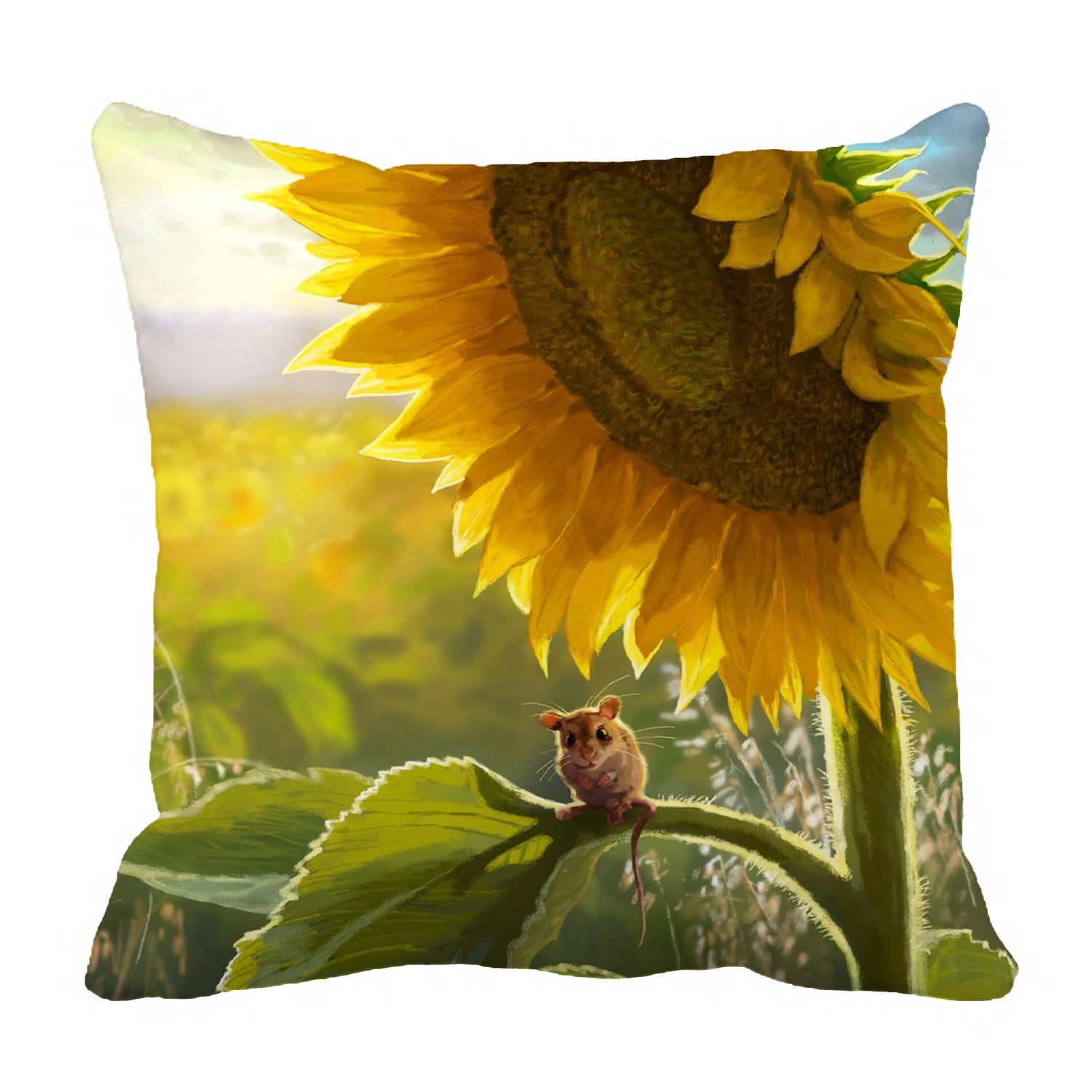 YKCG Sunflower Artwork Home Decor Pillowcase Pillow Cushion Case Cover Twin Sides 18x18 inches