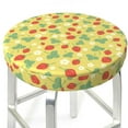 thumbnail image 3 of Vsdgher Floral Strawberr Print Stool Covers Round,Stretch Round Stool Covers Washable Stool Cushion Slipcover Elastic Chair Covers for 12-14 Inch Chair, 3 of 7