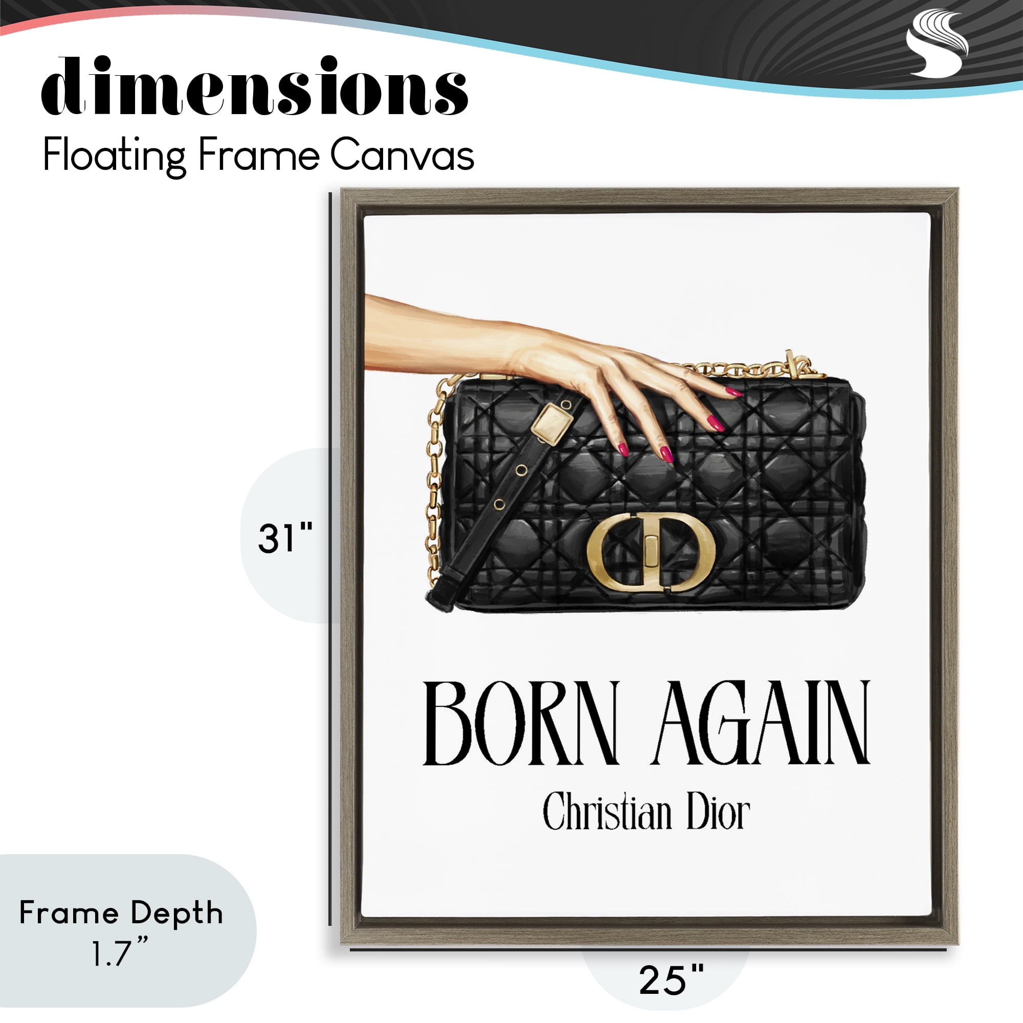 Stupell Industries Born Again Christian Luxury Brown Framed Floater Canvas Wall Art, design by Ziwei Li