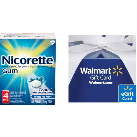 Nicorette 4mg White Ice 160ct Gum with FREE $15 eGift Card
