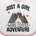 thumbnail image 4 of Inktastic Just a Girl Who Loves Adventure Girls Baby Bib, 4 of 4