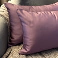 thumbnail image 4 of The HomeCentric Decorative Lumbar Pillow Cover Lilac Pack Of 2, 20"x28" (50x70 cm) Satin Solid Oblong Pillow Cover, Modern Cushion Cover Style - Lilac Slub Satin, 4 of 14