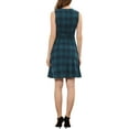 thumbnail image 4 of INSPIRE CHIC Women's Houndstooth Plaid Above Knee Sleeveless Fit and Flare Dresses XL Blue, 4 of 7