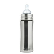 Pura Kiki 11 oz / 325 ml Stainless Steel Infant Bottle with Silicone Nipple, Natural Mirror (Plastic Free, NonToxic Certified, BPA Free)