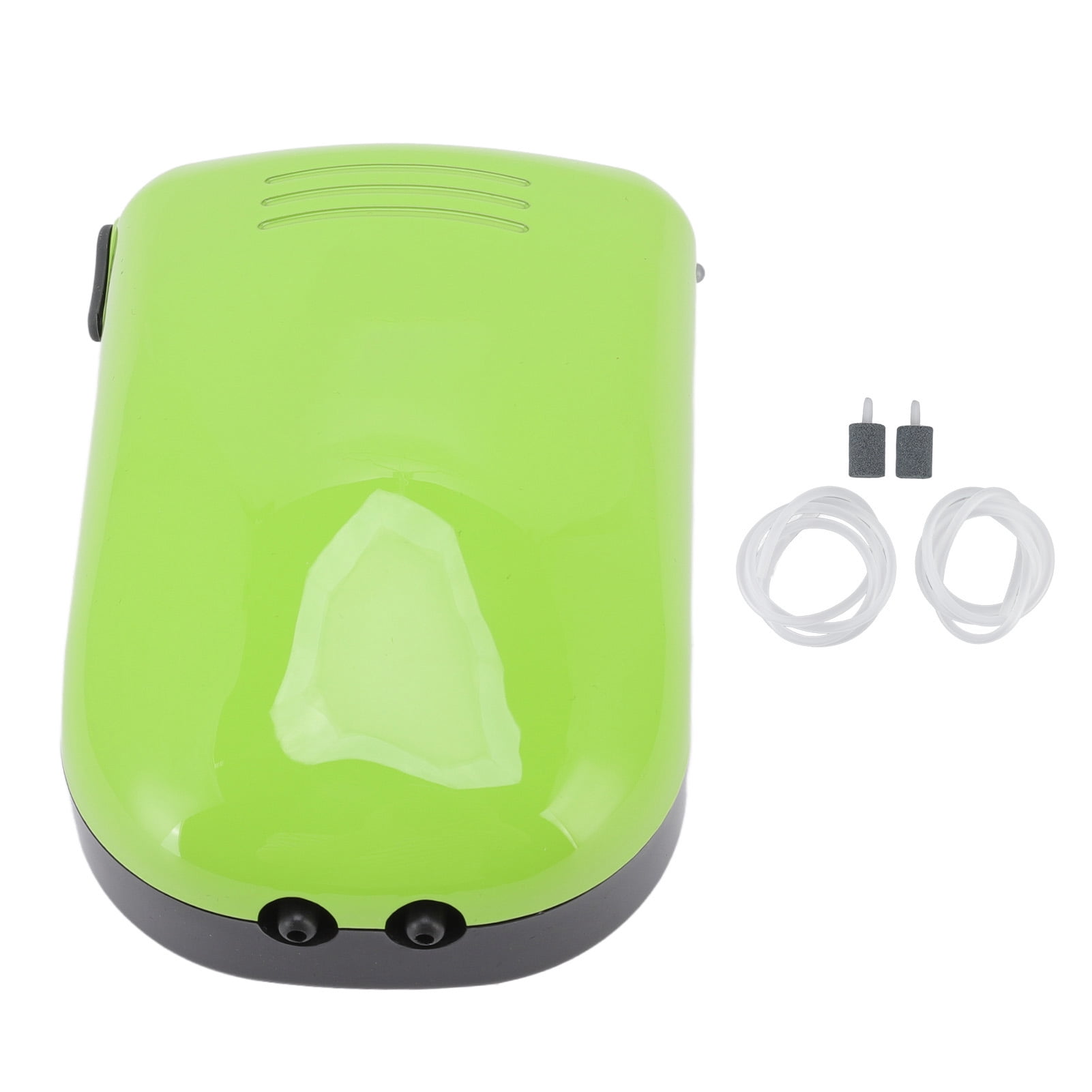 BIMZUC Quiet Rechargeable Aquarium Air Pump with 2 Outlets, Mini Portable Fish Tank Bubbler for Home and Outdoor Fishing, Built-in Battery Aerator (5.51 in / 14 cm)