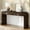 Dark Brown, variant on Harper & Bright Designs Curved Console Table with Storage, Wood Entryway Table with Drawers and Metal Handles, Dark Brown