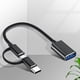 thumbnail image 4 of 2X Cable Adaptador 2 en 1 USB 3.0 OTG Type-C Micro-USB una USB 3.0 Convertidor de Interfaz para LíNea de Cable de Carga de TeléFono Celular - Negro, 4 of 5