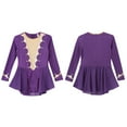thumbnail image 4 of Aislor Kids Girls Halloween Circus Trapeze Show Costume Stage Performance Ringmaster Leotard Dress Size 6-16 A Purple 6, 4 of 7