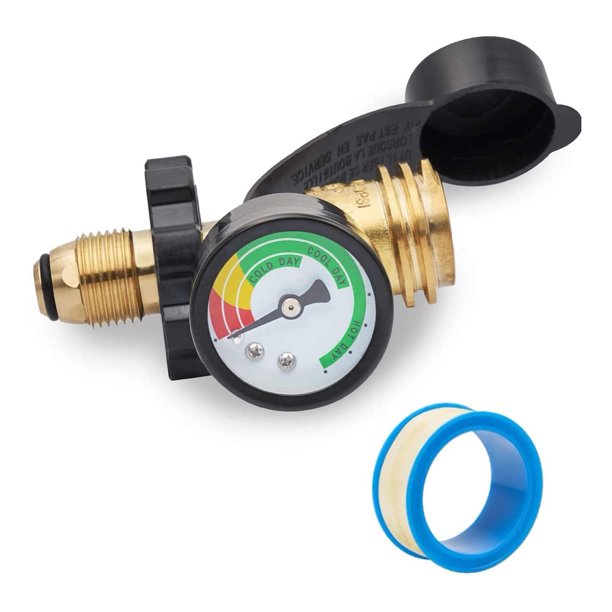 Propane Gauge POL Connection Accurate Propane Meter BBQ Pressure Valve