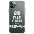 thumbnail image 1 of DistinctInk Clear Shockproof Hybrid Case for iPhone 12 Pro MAX (6.7" Screen) - TPU Bumper Acrylic Back Tempered Glass Screen Protector - Keep Calm and Respawn Gamer Video Games, 1 of 2