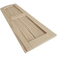 thumbnail image 6 of Ekena Millwork 15"W x 26"H (21" Low Side) Timberthane Riverwood Two Equal Flat Panel w/Elliptical Top Faux Wood Shutters (Per Pair), Primed Tan, 6 of 6