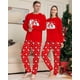 thumbnail image 2 of Conjunto de pijamas de punto rojo para niños, ropa de casa de dibujos animados, algodón Polar, Papá Noel, trajes de bebé, navidad, 2 of 3