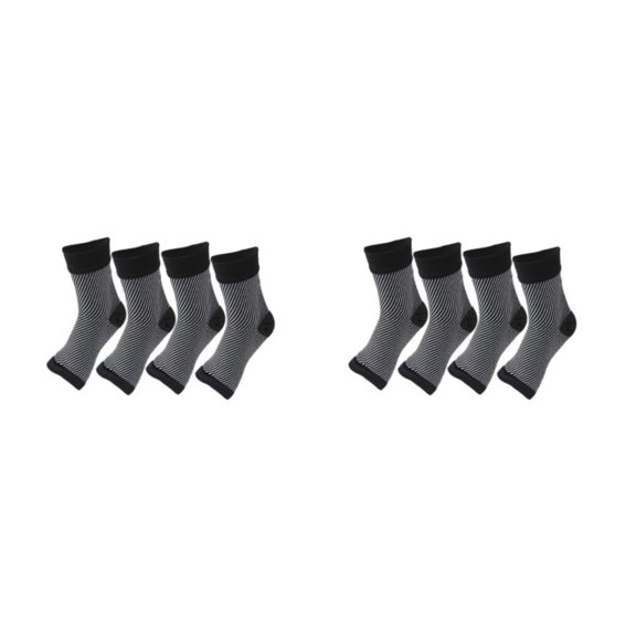 Medias de compresión antiesguince Seitruly 2 pares de nailon para transpirabilidad y absorción del negro S/M