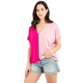 thumbnail image 1 of Blusa bicolor con cuello V, 1 of 5