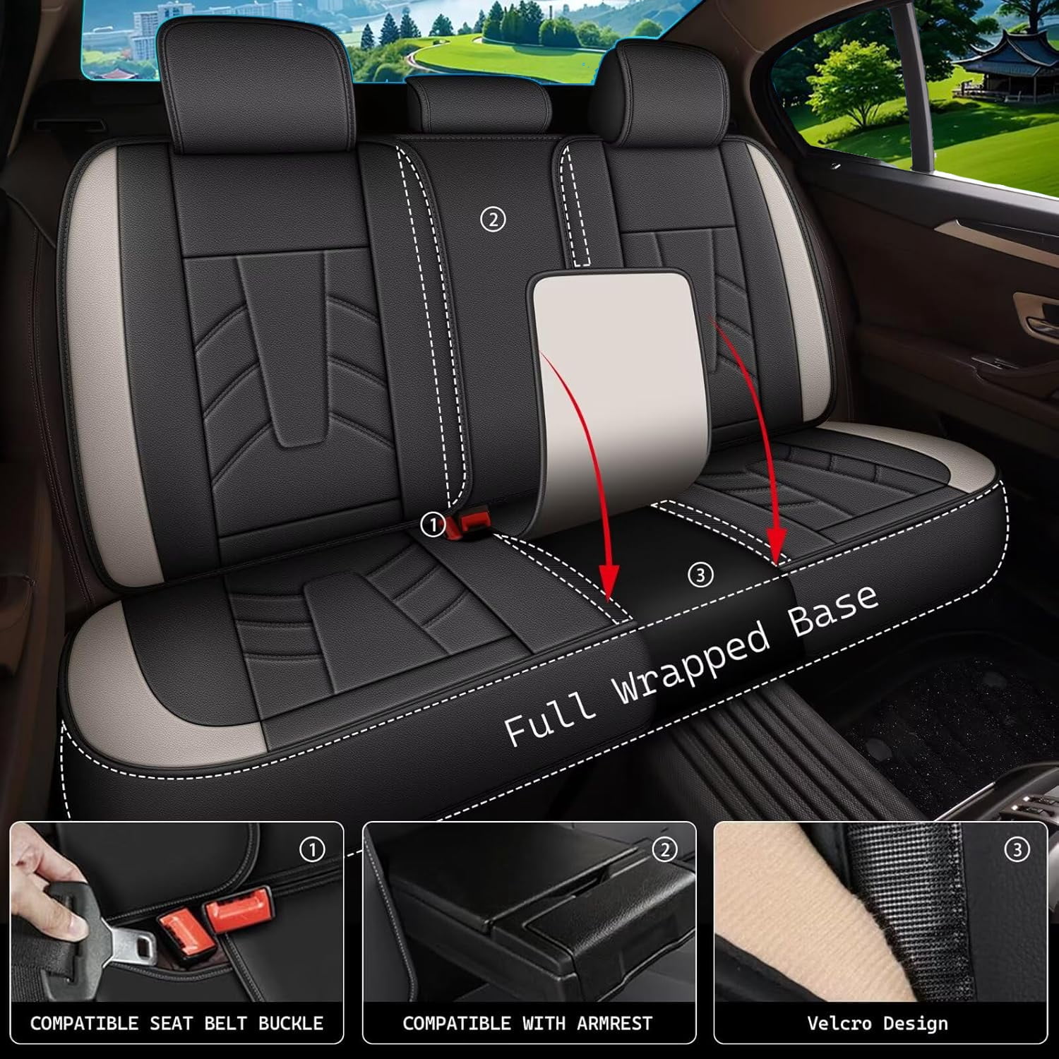 WRWolf RAV4 Seat Covers Car Seat Cover Full Set for Toyota RAV4 2013-2026,Seat Covers for Cars,Automotive Seat Covers for SUV(Gray)