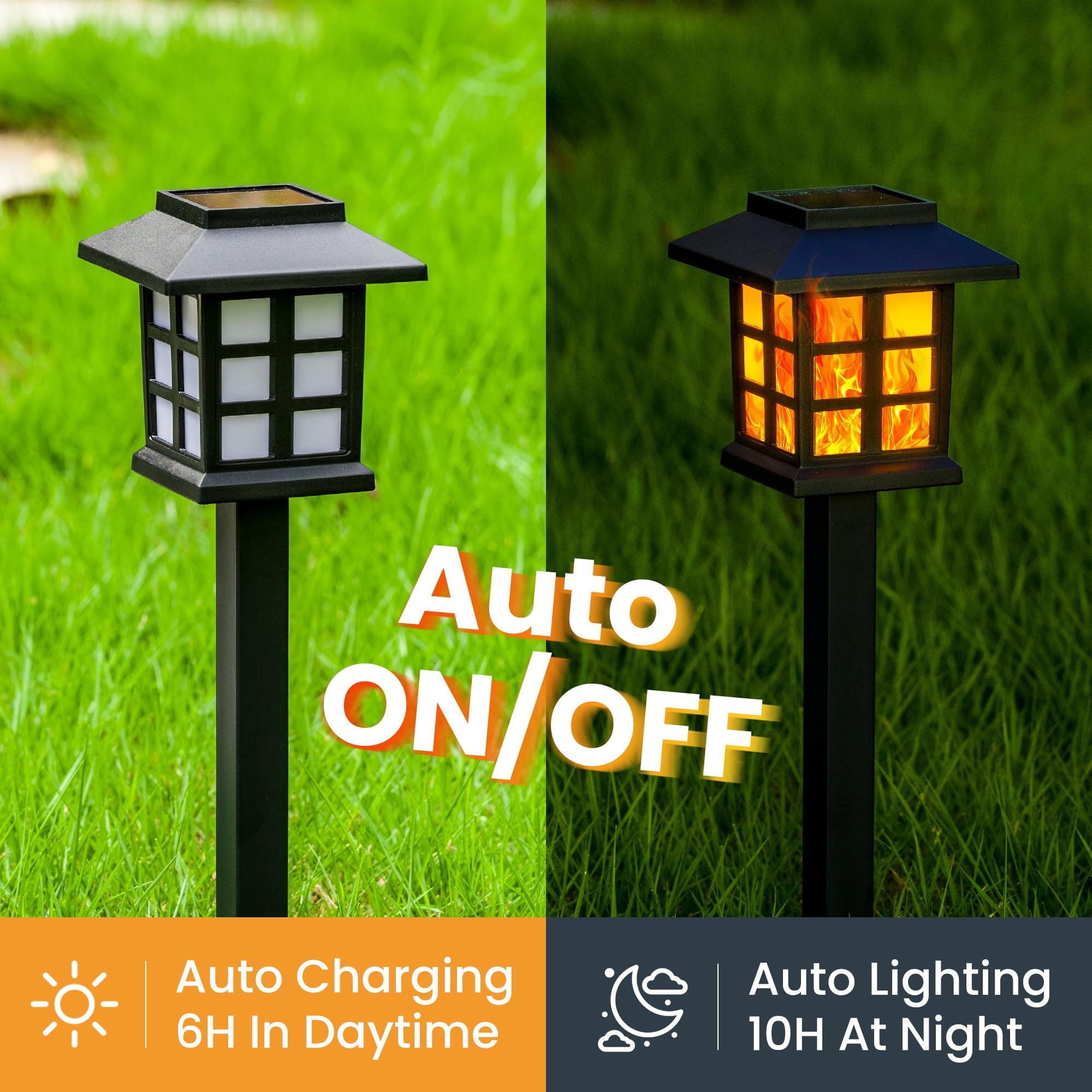 Solar Outdoor Lights,12 Pack LED Solar Lights Outdoor Waterproof, Solar Walkway Lights Maintain 10 Hours of Lighting for Your Garden, Landscape, Path, Yard, Patio, Driveway