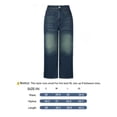 thumbnail image 6 of Women's Mid Rise Straight Leg Jeans - Washed Stretch Denim with Slant Pockets, Loose Comfort Fit（Runs Small）, 6 of 6