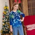 thumbnail image 6 of IVEYRTF Kids Christmas Print 3/4 Hoodless Sweatshirt Long Sleeve Round Neck Casual Comfortable Festive Everyday Top Christmas Gifts for Children 3-12 Years(Multicolor#2,7 Years), 6 of 7