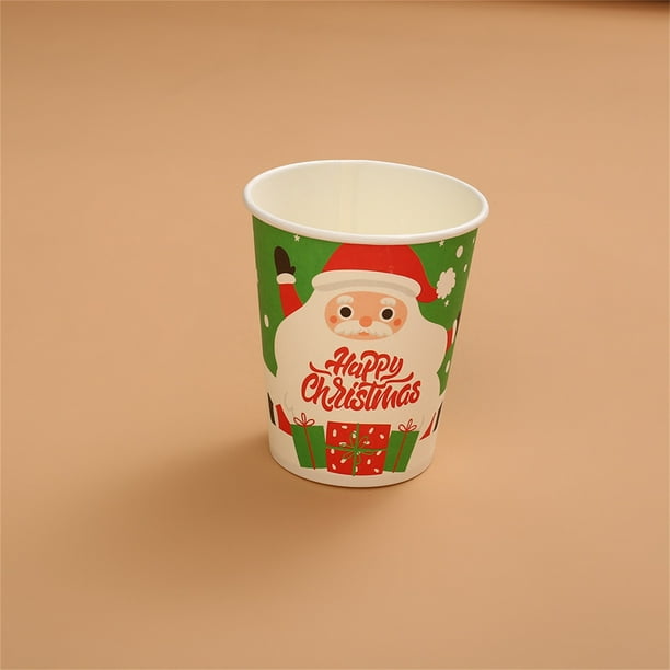 Decoraciones para Fiestas Navideñas, Platos Desechables, Platos de Papá Noel con Dibujos Animados, Juego de Vasos de Papel y Cubiertos para Fiestas.