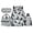Striped Dachshund, variant on HUIACONG Backpack Set Snow Penguin 17 Inch 4 Pcs Main Pack, Lunch Bag, Pencil Case & Bottle Sleeve, Ergonomic Padded, for Boys Girls Ages 5-10