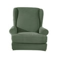 thumbnail image 2 of yuksok Stretch Spandex Sofa Couch Cover Wingback Chair Slipcover Protector Green, 2 of 9
