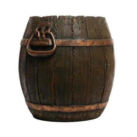 Alpine Cement Barrel Planter, 8 Inch Tall
