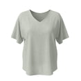 thumbnail image 3 of Casual Loose Fit Button Up Blouse Tunic Short Sleeve Summer Shirt with Pocket for Women - Versatile Everyday Outfit Easy Care and, XXL, Green, 3 of 5