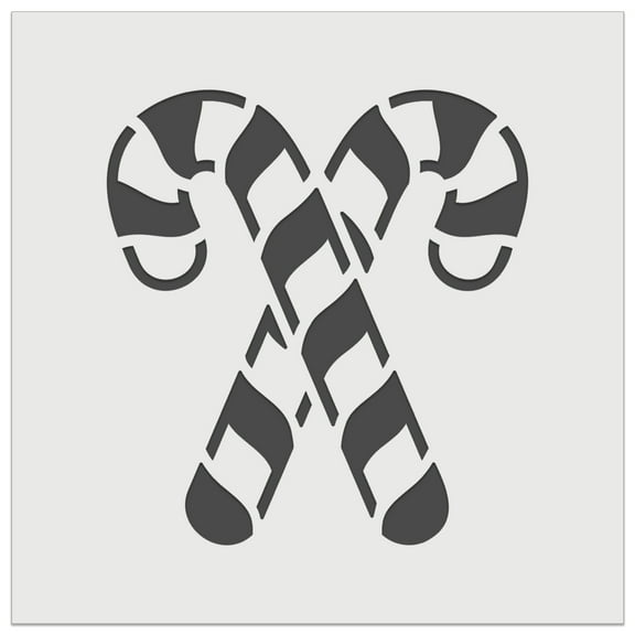 Crossed Candy Canes Christmas DIY Cookie Wall Craft Stencil - 5.5 Inch