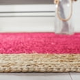 thumbnail image 4 of SAFAVIEH Natural Fiber Cebrail Geometric Area Rug, Fuchsia/Natural, 5' x 8' Oval, 4 of 8