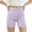 Purple, variant on Miqool Girls Ribbed Knit Bike Shorts Stretch 2-13 Years Anti-Chafe Undershorts Casual Soft Elastic Bow Waist Ruffle Hem Shorts