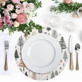thumbnail image 5 of GZHJMY Christmas Trees Placemats Set of 6 Non-Slip Heat Resistant Dining Table Place Mats Washable Kitchen PVC Weave Table Mats Table Mat, 5 of 7
