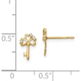 thumbnail image 4 of 14K Yellow Gold Madi K Cz Key Post Earrings Made In Vietnam gk989, 4 of 5