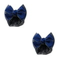 thumbnail image 4 of VONKY Cloth Easy To Wear Professional Hair Plate Mesh Pocket Bow Hair Net Snood Net Bow Work Hair Clips Thick stripes-gold 2Set, 4 of 6
