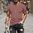 thumbnail image 3 of Mens Shirts Clearanee Under $5.00,AIEOTT Casual Fashion Crew Neck T-Shirts for Men Short Sleeve Solid Pullover,M-XXXXL, 3 of 7