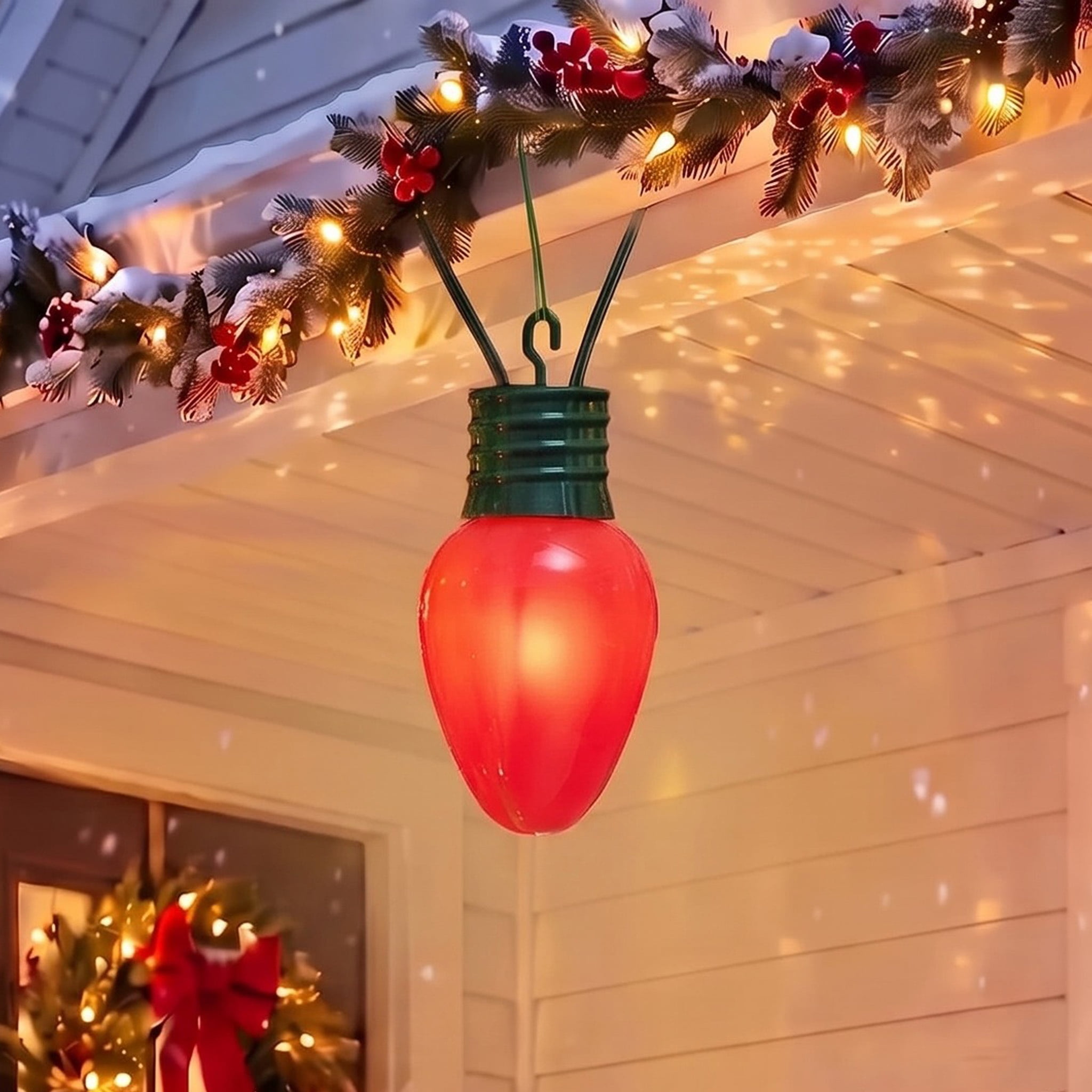 Indoor/Outdoor LED Giant Hanging C9 Bulb Christmas Light, Ceramic Red, 14", by Holiday Time