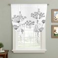 thumbnail image 2 of Black Dandelion Balloon Curtains for Living Room/French Door, Spring Country Modern Minimalist Flower Tie Up Curtains 63 Inch Length Energy Saving Kitchen Curtains Shades for Windows 42"x63", 2 of 8