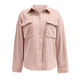thumbnail image 4 of Ladies Solid Color Woolen Jacket Casual Short Lapel Loose Jacket Pull And Bear Jacket Coats for plus Size Women Womens Jacket with Hood Western Leather Coat Western Coats for Women Puffy Jacket Women, 4 of 5