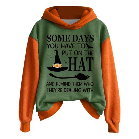 DHFJKG Child Toddler Girls Hoodies Cute Halloween Letter Printed Long Sleeve Cozy Casual Sweatshirt Youth/Tween Girls Trendy Sweatshirts 7-8 Years