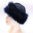 thumbnail image 5 of Visland Womens Faux Fur Hat for Winter, Classy Russian Style Suede Fluffy Warm Cap, 5 of 6