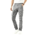 thumbnail image 2 of Men's Stretch Cargo Pants - Slim Fit 6-Pocket Hiking Work Casual Trousers,Gray,3X-Large, 2 of 6