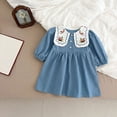 thumbnail image 3 of Body de manga larga con solapa bordada para niñas, vestido de princesa dulce para niños, vestido de hermanas para primavera y otoño, vestido de una pieza para niños pequeños, 3 of 6
